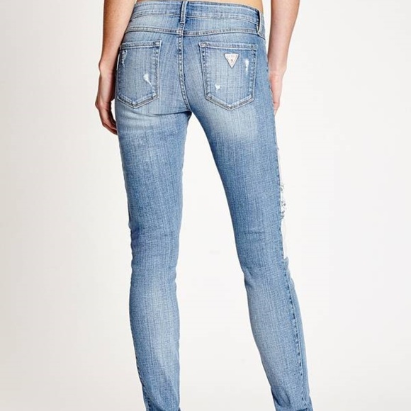 New Guess Mid-Rise Patched and Mended Skinny jeans - Picture 3 of 6